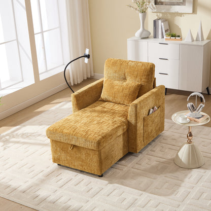 Canapé inclinable multifonctionnel pour personne paresseuse, dossier de rangement avec support pour téléphone portable, fauteuil de loisirs simple en chenille