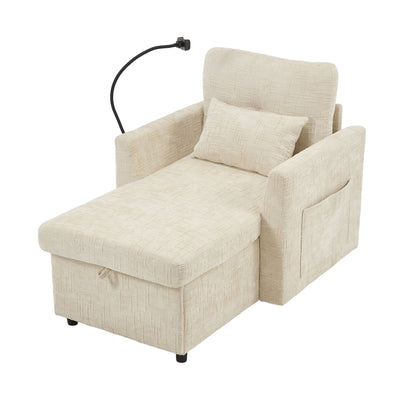 Canapé inclinable multifonctionnel pour personne paresseuse, dossier de rangement avec support pour téléphone portable, fauteuil de loisirs simple en chenille