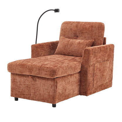 Canapé inclinable multifonctionnel pour personne paresseuse, dossier de rangement avec support pour téléphone portable, fauteuil de loisirs simple en chenille