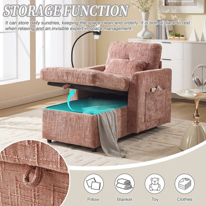 Canapé inclinable multifonctionnel pour personne paresseuse, dossier de rangement avec support pour téléphone portable, fauteuil de loisirs simple en chenille