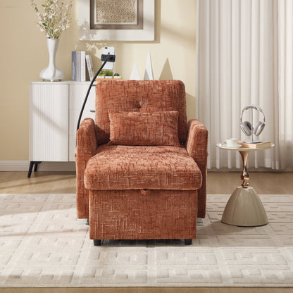 Canapé inclinable multifonctionnel pour personne paresseuse, dossier de rangement avec support pour téléphone portable, fauteuil de loisirs simple en chenille