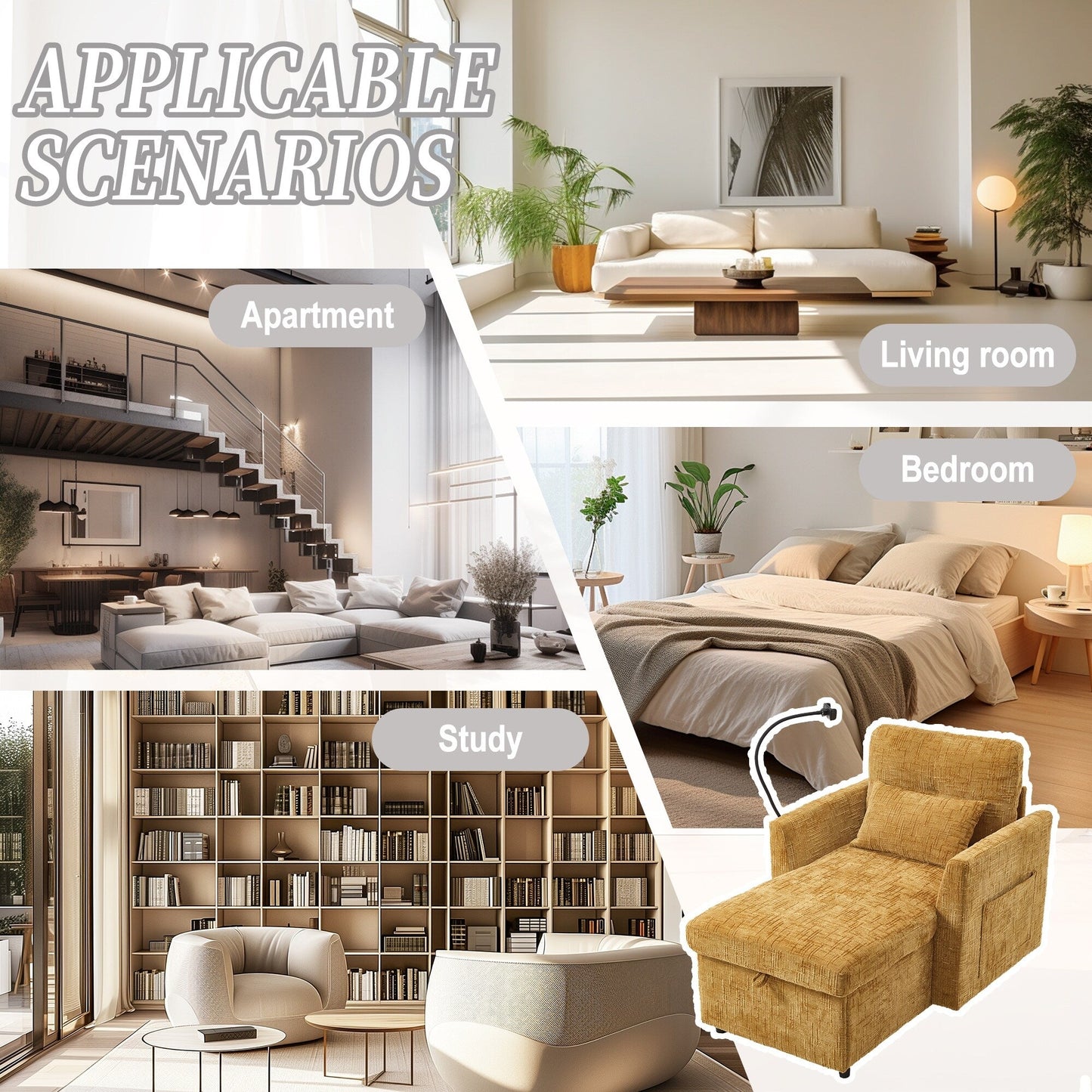 Canapé inclinable multifonctionnel pour personne paresseuse, dossier de rangement avec support pour téléphone portable, fauteuil de loisirs simple en chenille