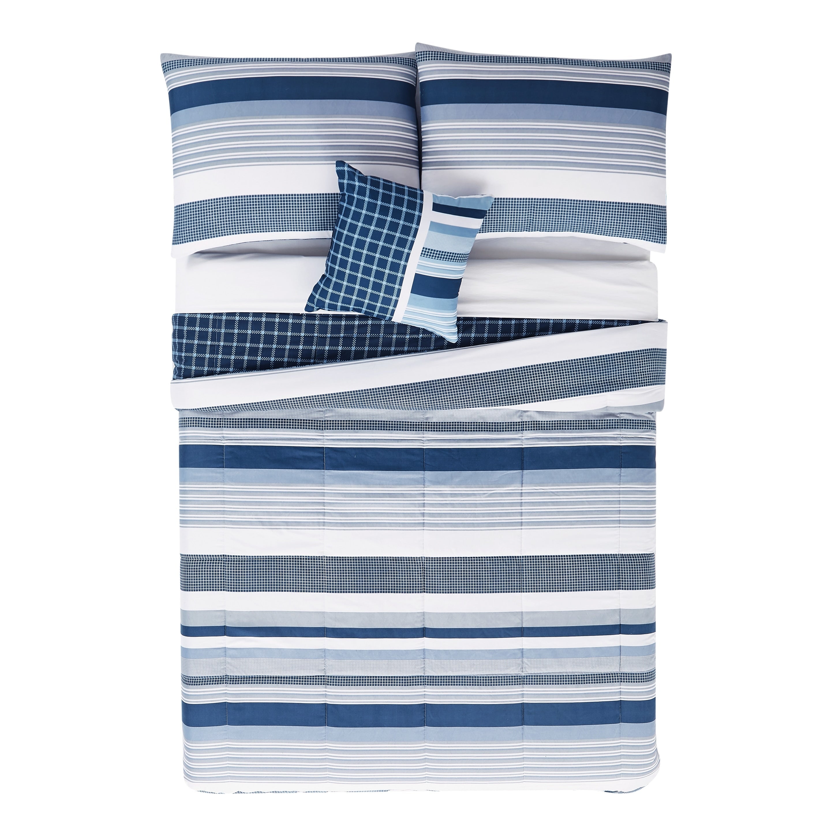 Parure de couette My World Mason Stripe avec oreiller décoratif en prime