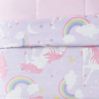 Ensemble de couette 4 pièces Myrica Licorne et Arc-en-ciel Porch &amp; Den