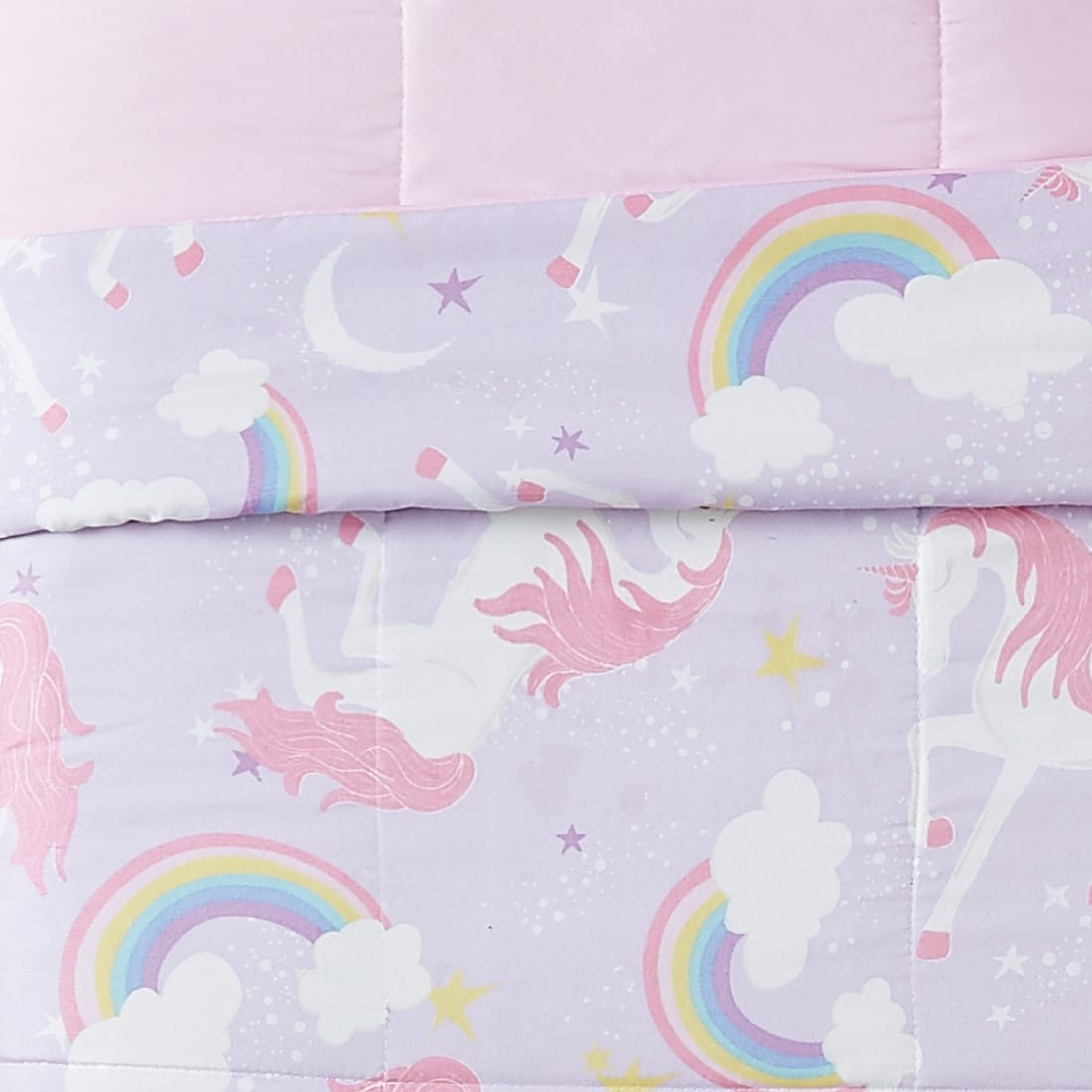 Ensemble de couette 4 pièces Myrica Licorne et Arc-en-ciel Porch &amp; Den