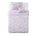 Ensemble de couette 4 pièces Myrica Licorne et Arc-en-ciel Porch &amp; Den