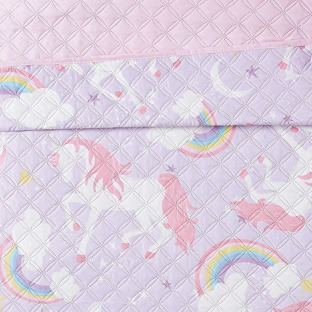 Ensemble de courtepointe 4 pièces Nahcotta Licorne et Arc-en-ciel Porch &amp; Den