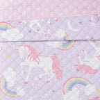 Ensemble de courtepointe 4 pièces Nahcotta Licorne et Arc-en-ciel Porch &amp; Den