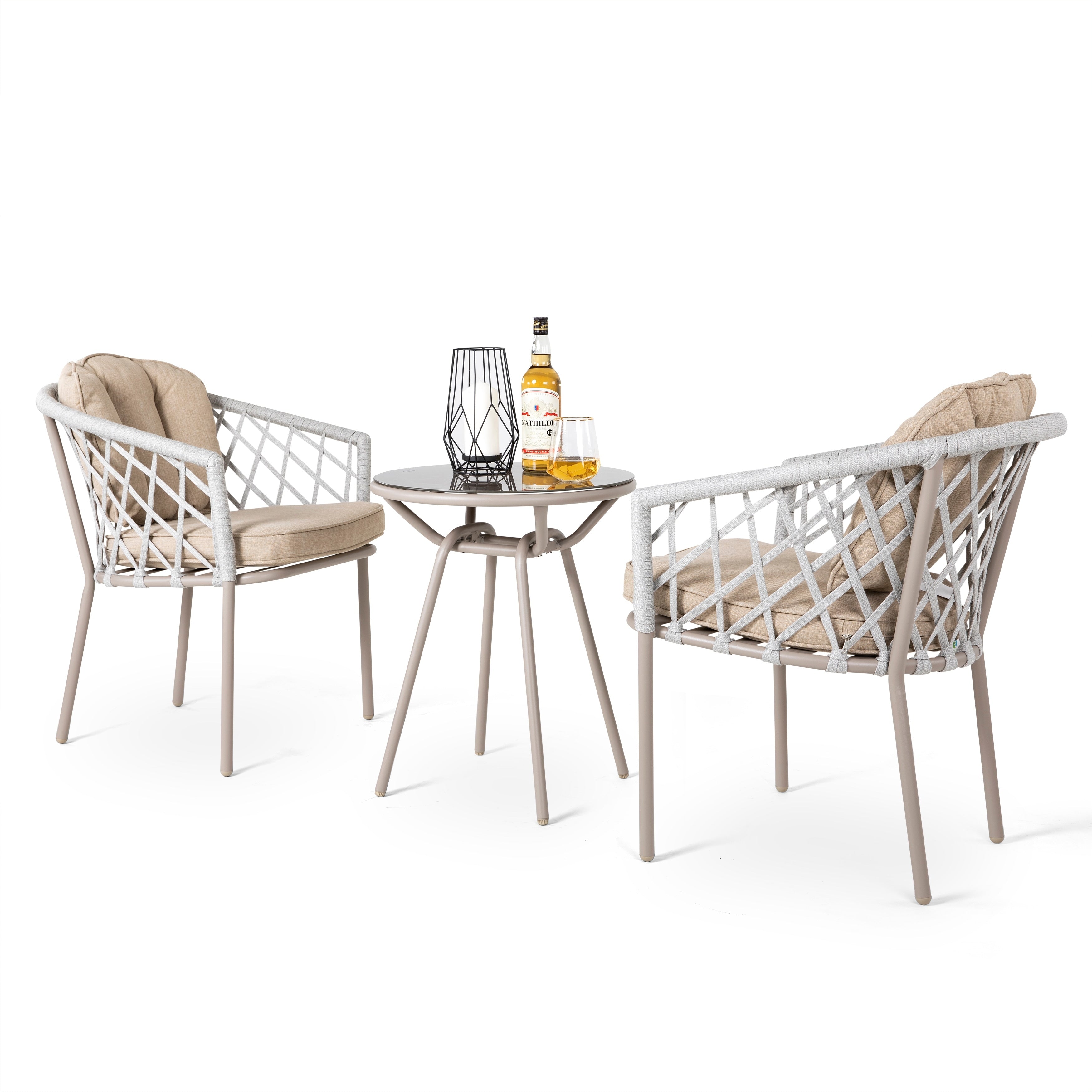 Ensemble bistro 3 pièces en corde pour patio NUU GARDEN