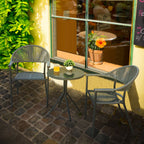 Ensemble bistro 3 pièces en osier et corde pour patio NUU GARDEN
