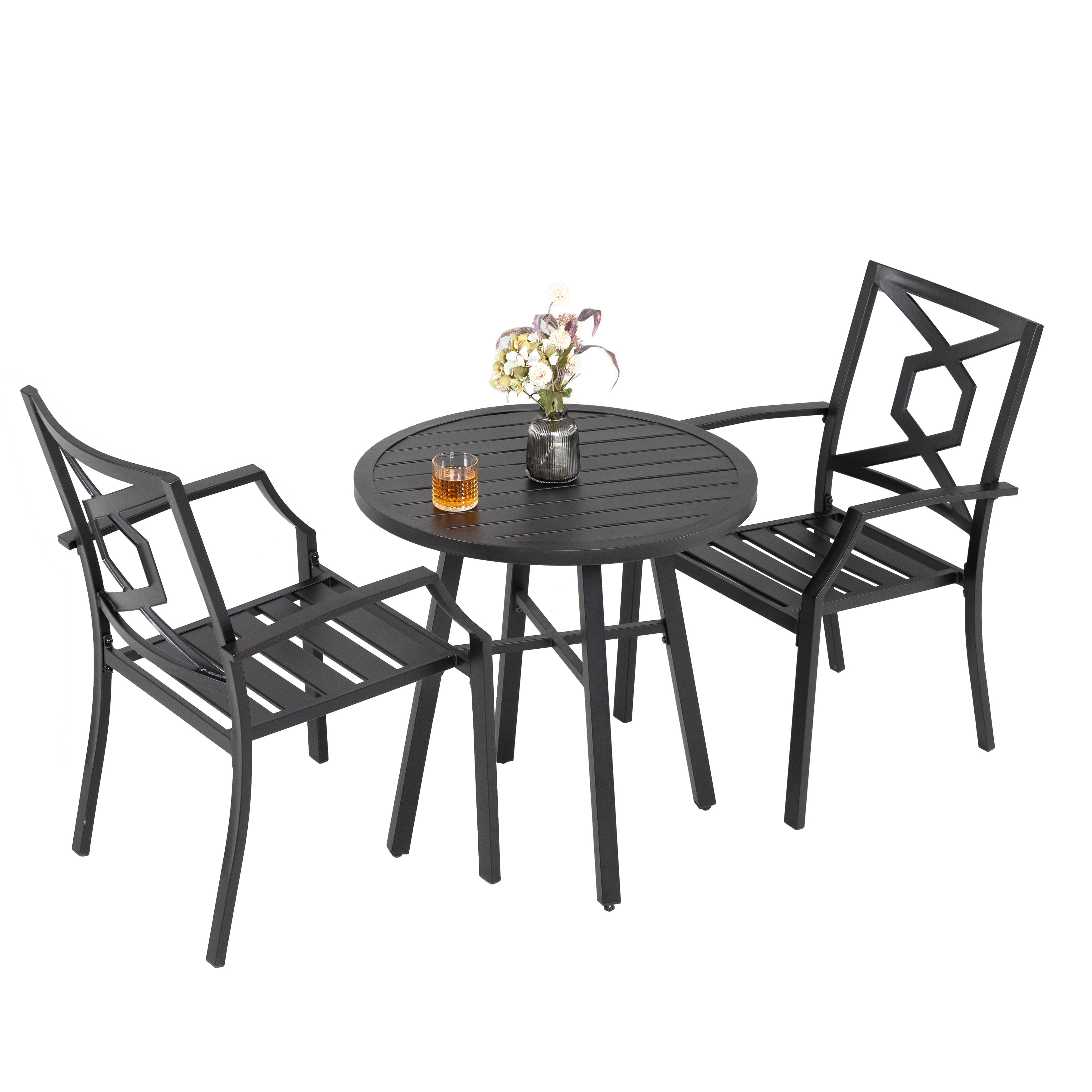 Ensemble de bistrot d'extérieur en fer 3 pièces NUU GARDEN