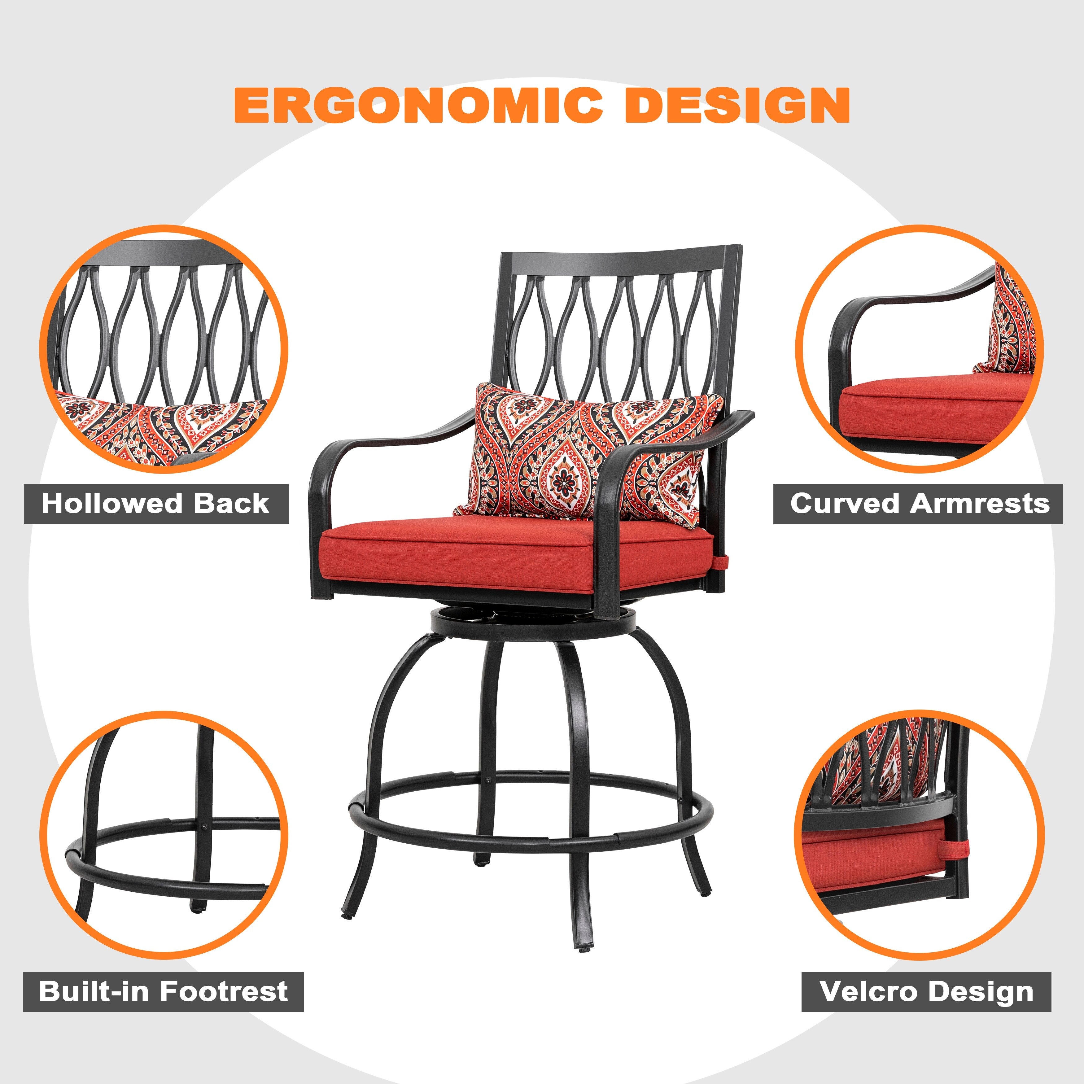 Ensemble de bistrot d'extérieur 3 pièces NUU GARDEN avec coussin