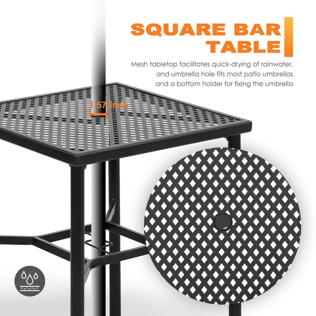 Ensemble de bistrot d'extérieur 3 pièces NUU GARDEN avec coussin