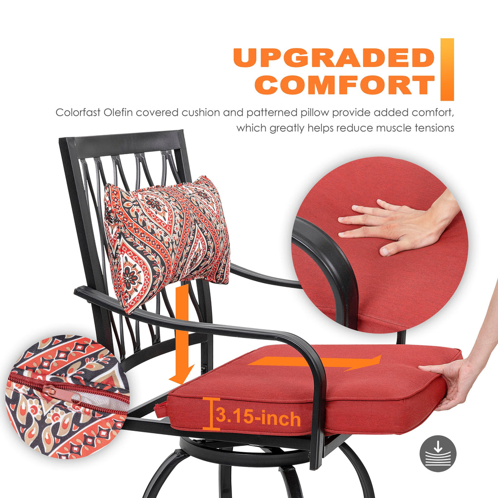 Ensemble de bistrot d'extérieur 3 pièces NUU GARDEN avec coussin