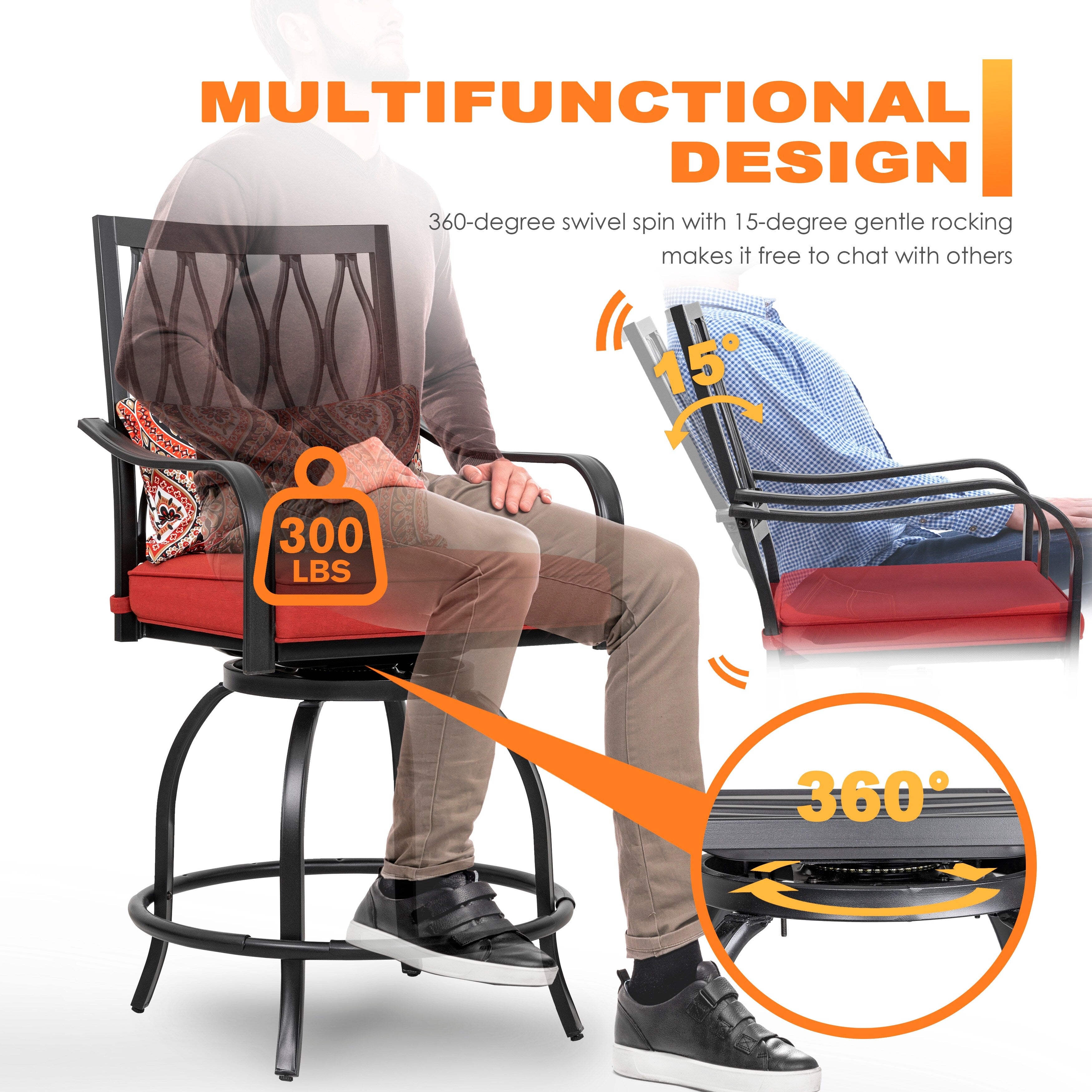 Ensemble de bistrot d'extérieur 3 pièces NUU GARDEN avec coussin