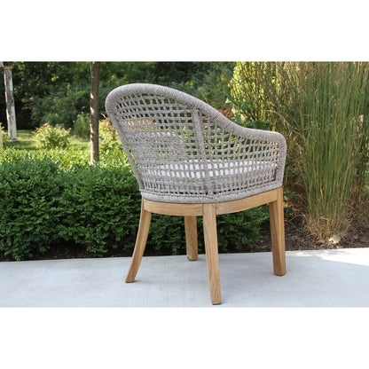 Ensemble de salle à manger Nadine 7 pièces en teck avec chaises en corde