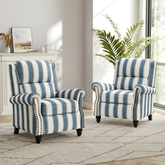 Fauteuil inclinable à dossier relevable et siège rembourré à tête de clou