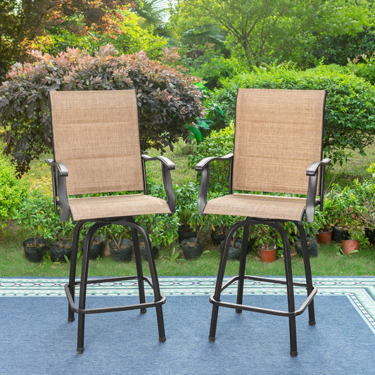 Tabourets de bar pivotants rembourrés Namatota (lot de 2) par Havenside Home
