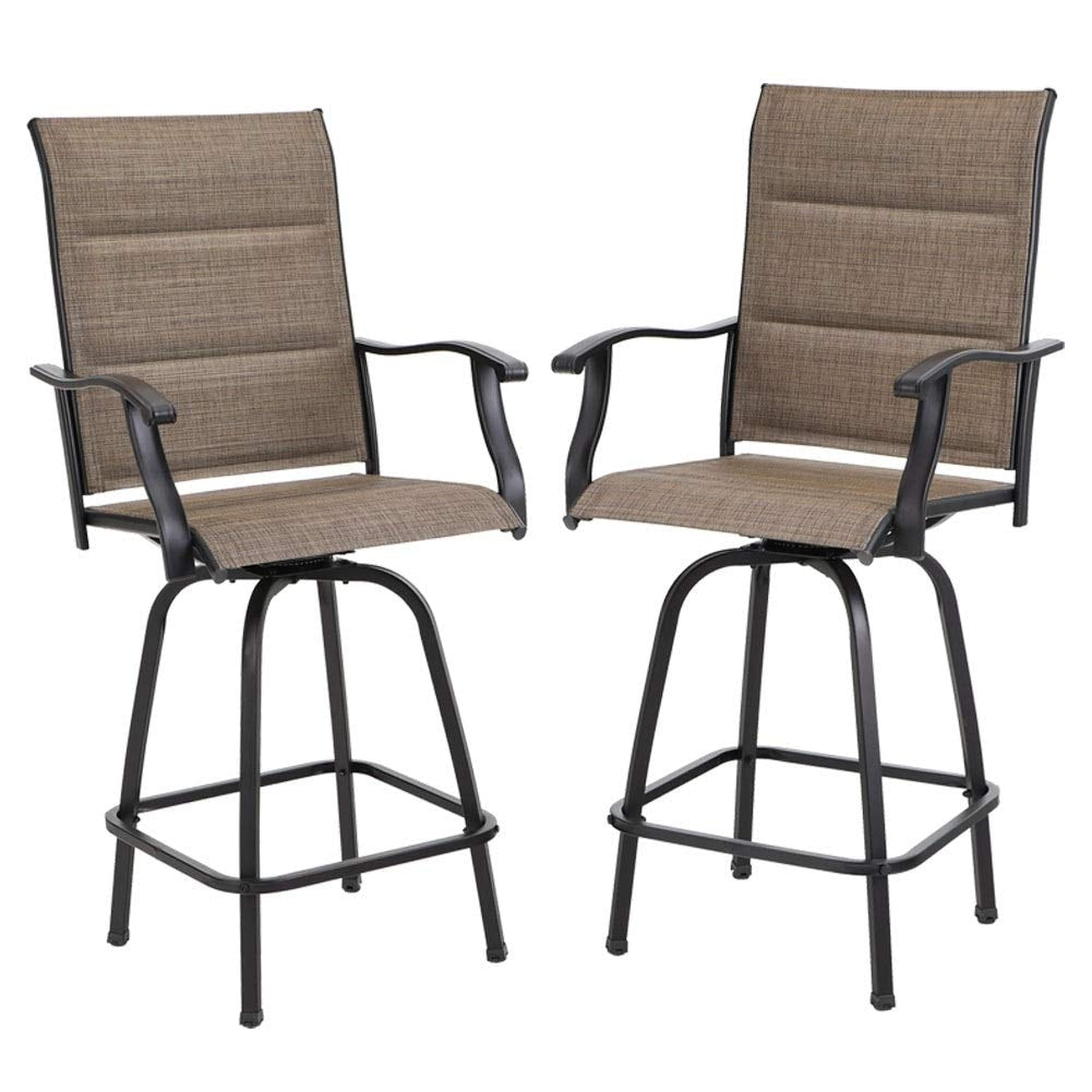 Tabourets de bar pivotants rembourrés Namatota (lot de 2) par Havenside Home