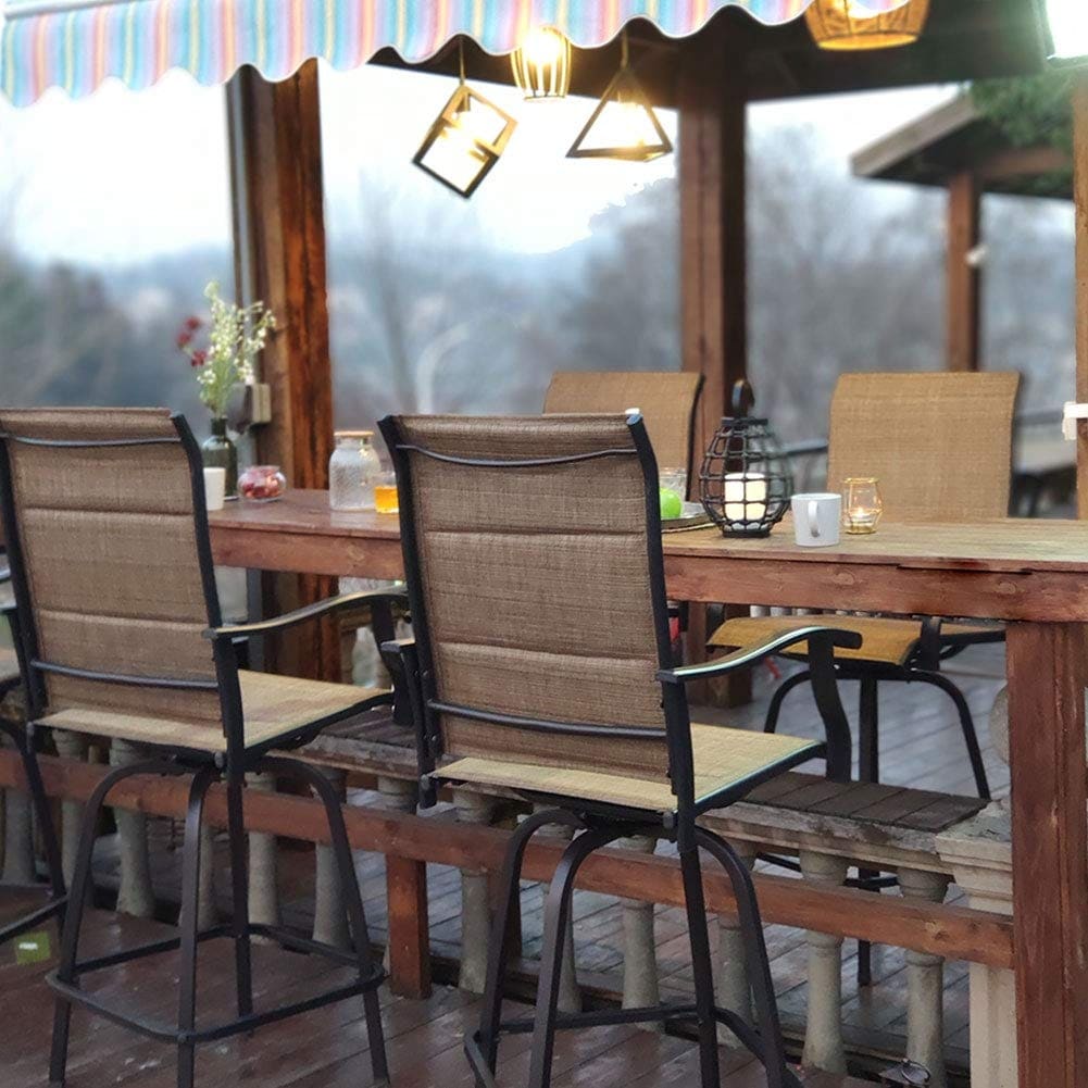Tabourets de bar pivotants rembourrés Namatota (lot de 2) par Havenside Home