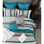 Parure de lit Nanshing Avalon Trellis 8 pièces à imprimé marocain