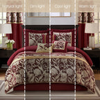 Ensemble de couette 9 pièces en jacquard floral Nanshing Brie