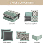Ensemble de couette géométrique de luxe Nanshing Calvin 10 pièces