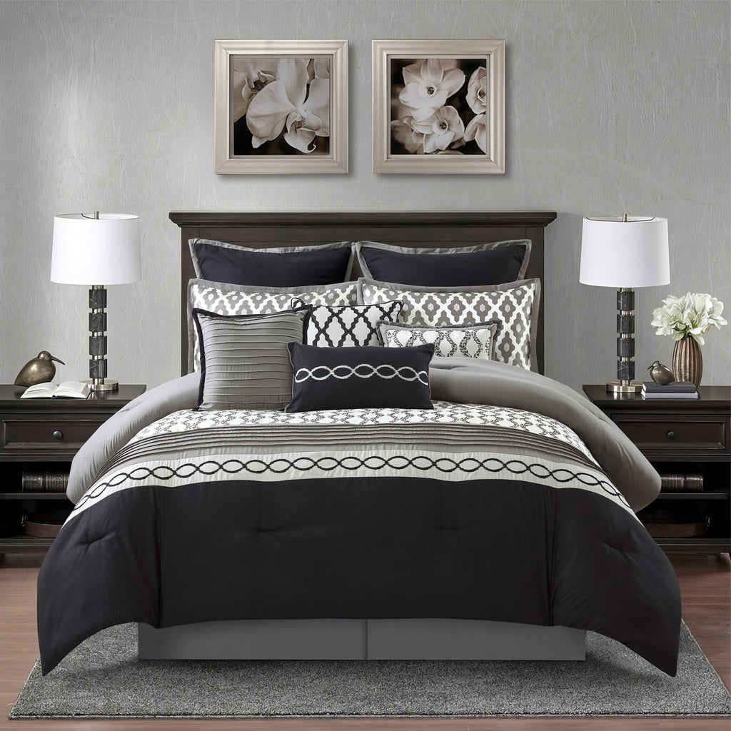 Ensemble de couette géométrique de luxe Nanshing Calvin 10 pièces