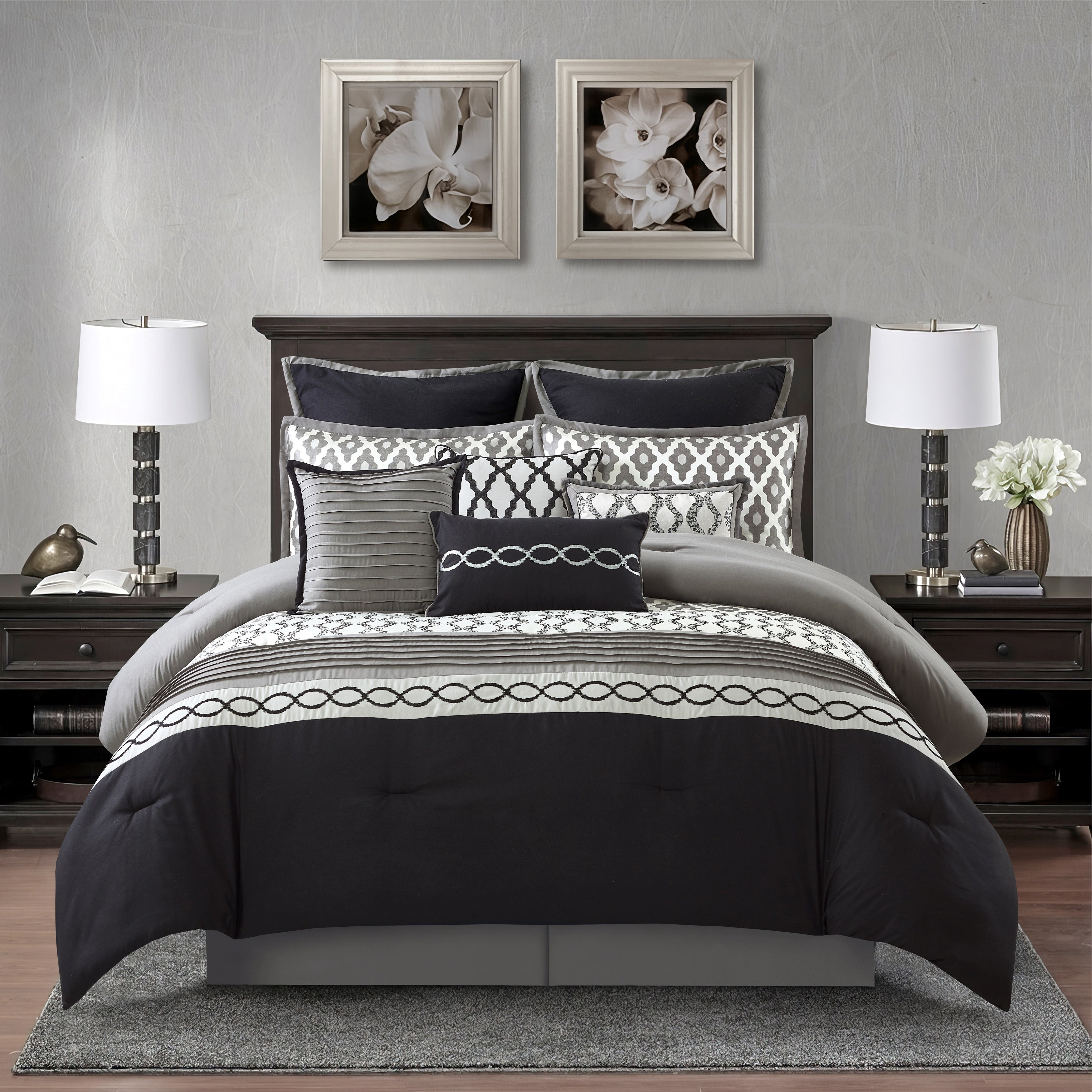 Ensemble de couette géométrique de luxe Nanshing Calvin 10 pièces