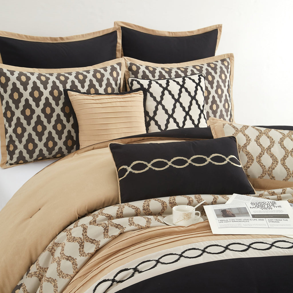 Ensemble de couette géométrique de luxe Nanshing Calvin 10 pièces