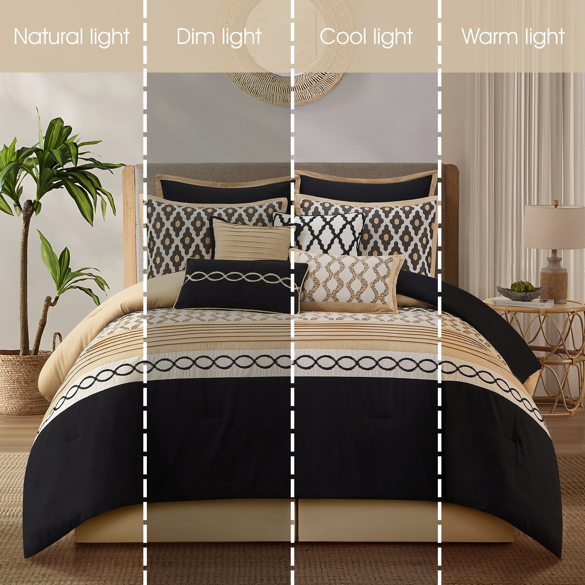Ensemble de couette géométrique de luxe Nanshing Calvin 10 pièces