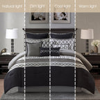 Ensemble de couette géométrique de luxe Nanshing Calvin 10 pièces