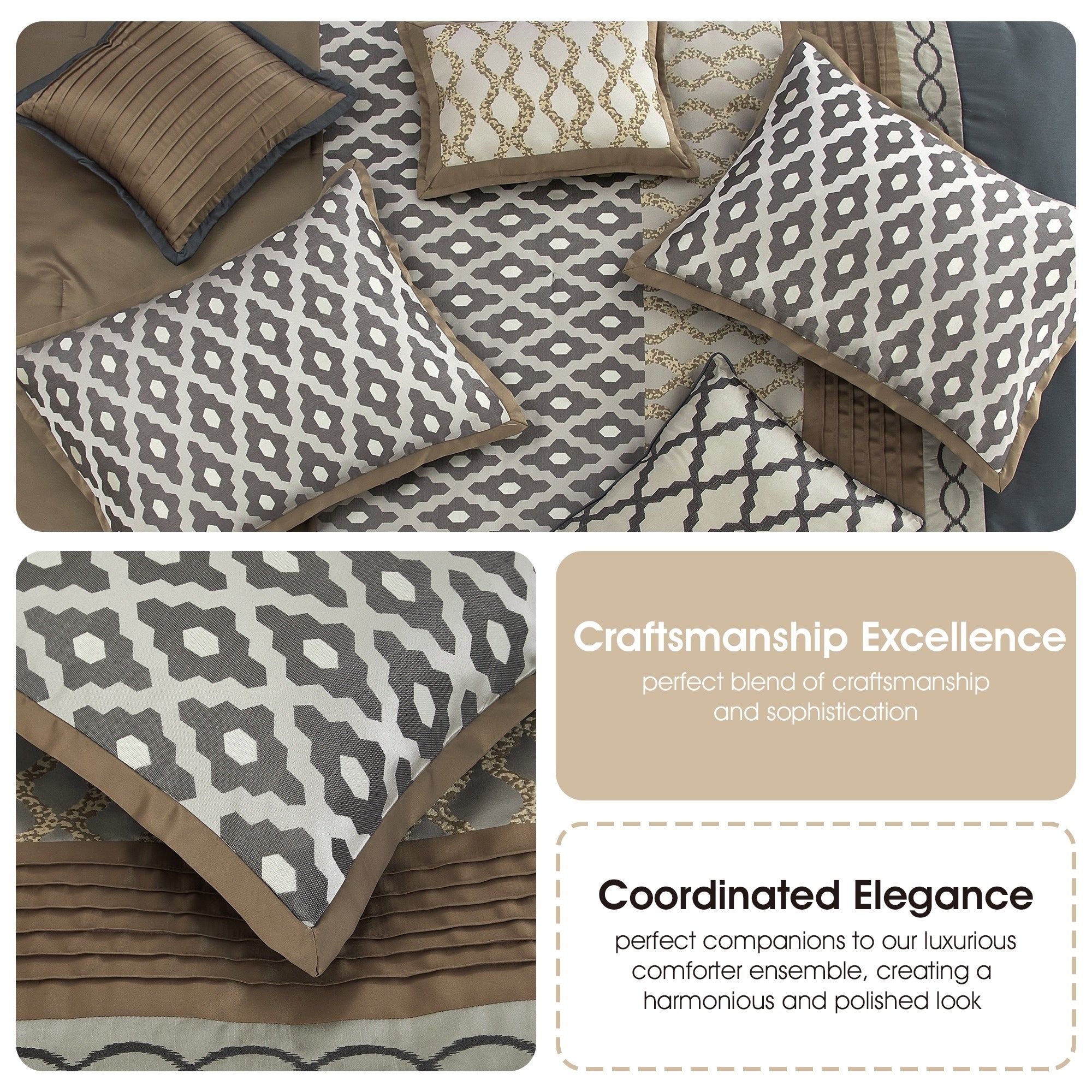 Ensemble de couette géométrique de luxe Nanshing Calvin 10 pièces