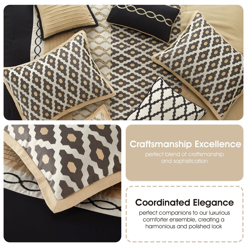 Ensemble de couette géométrique de luxe Nanshing Calvin 10 pièces