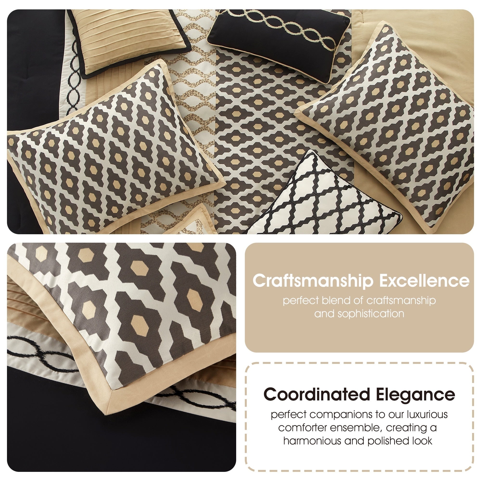 Ensemble de couette géométrique de luxe Nanshing Calvin 10 pièces