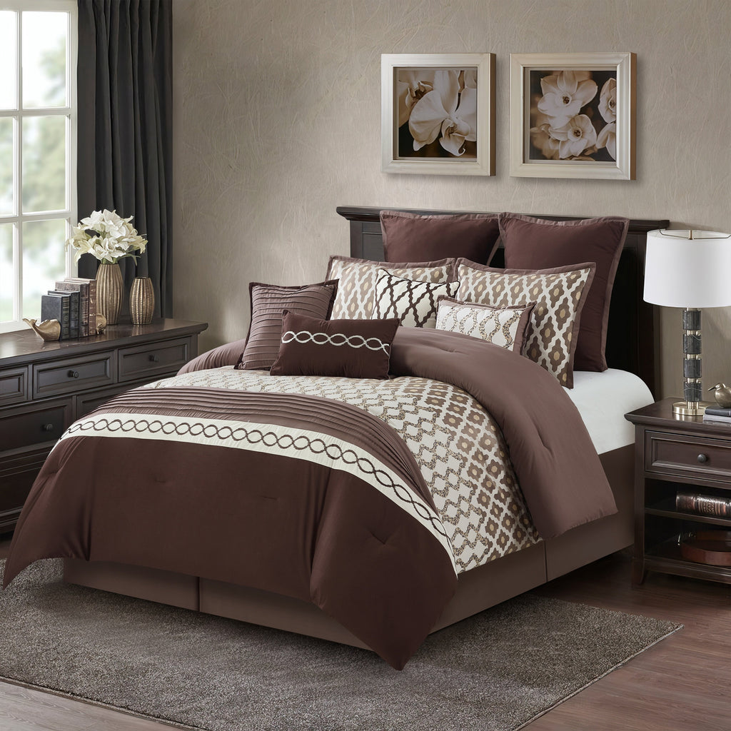 Ensemble de couette géométrique de luxe Nanshing Calvin 10 pièces