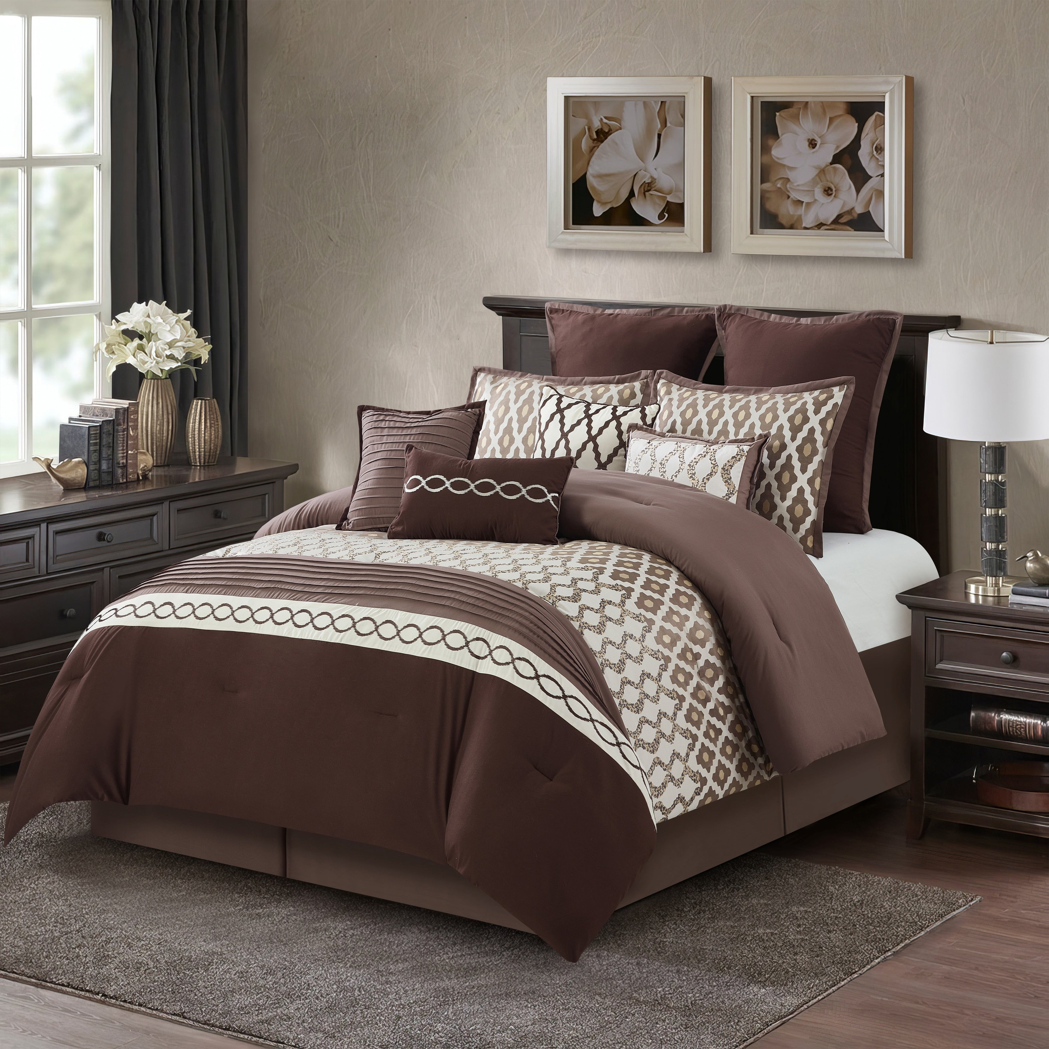 Ensemble de couette géométrique de luxe Nanshing Calvin 10 pièces