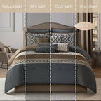 Ensemble de couette géométrique de luxe Nanshing Calvin 10 pièces