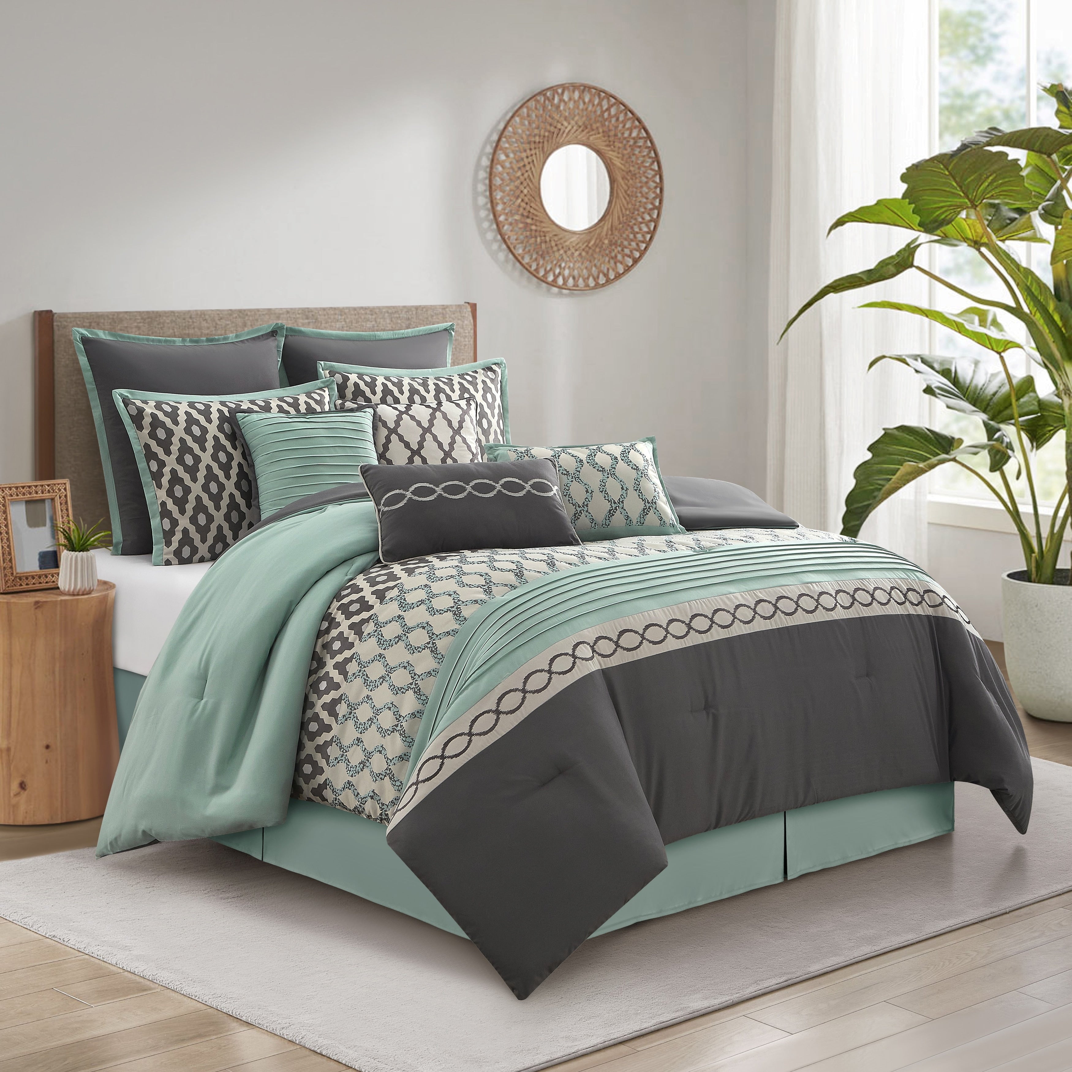 Ensemble de couette géométrique de luxe Nanshing Calvin 10 pièces
