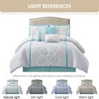Parure de lit Nanshing Corina 7 pièces en tissu éponge brodé