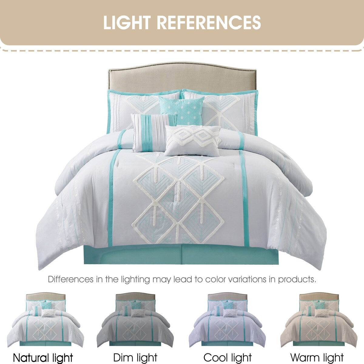 Parure de lit Nanshing Corina 7 pièces en tissu éponge brodé