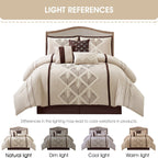 Parure de lit Nanshing Corina 7 pièces en tissu éponge brodé