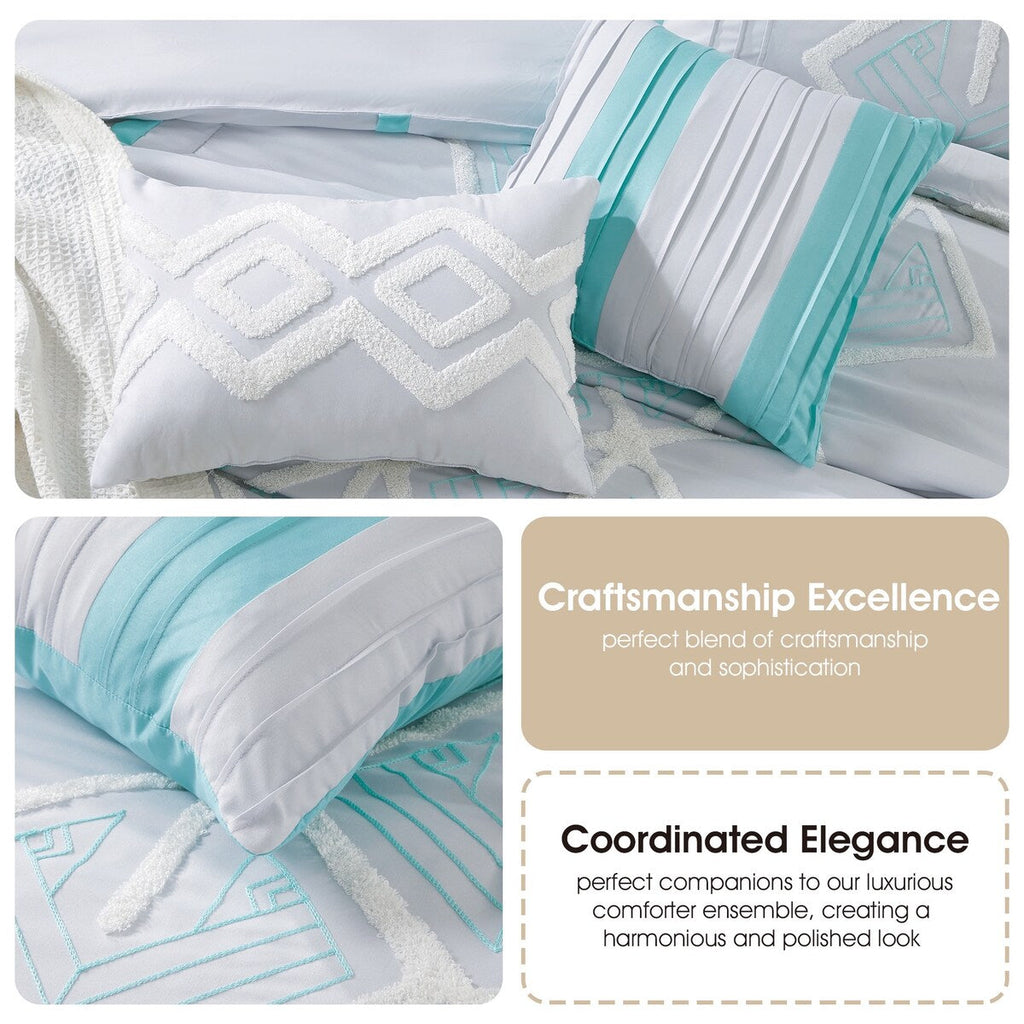 Parure de lit Nanshing Corina 7 pièces en tissu éponge brodé