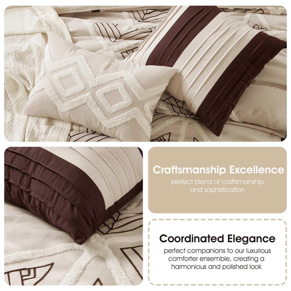 Parure de lit Nanshing Corina 7 pièces en tissu éponge brodé