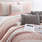 Parure de couette moderne à rayures Nanshing Jessy, 7 pièces