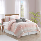 Parure de couette moderne à rayures Nanshing Jessy, 7 pièces