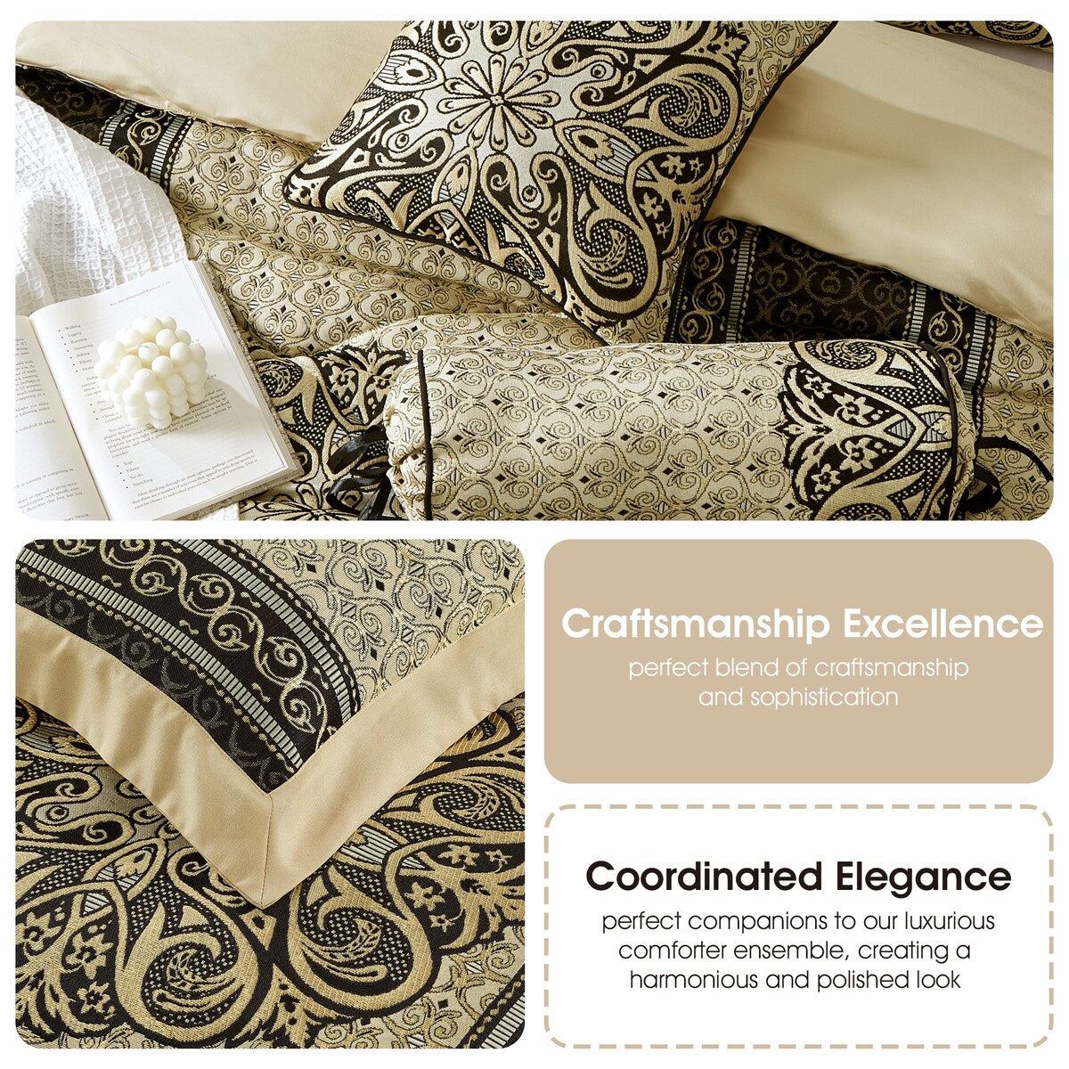 Ensemble de couette élégant médaillon 7 pièces Nanshing Prince
