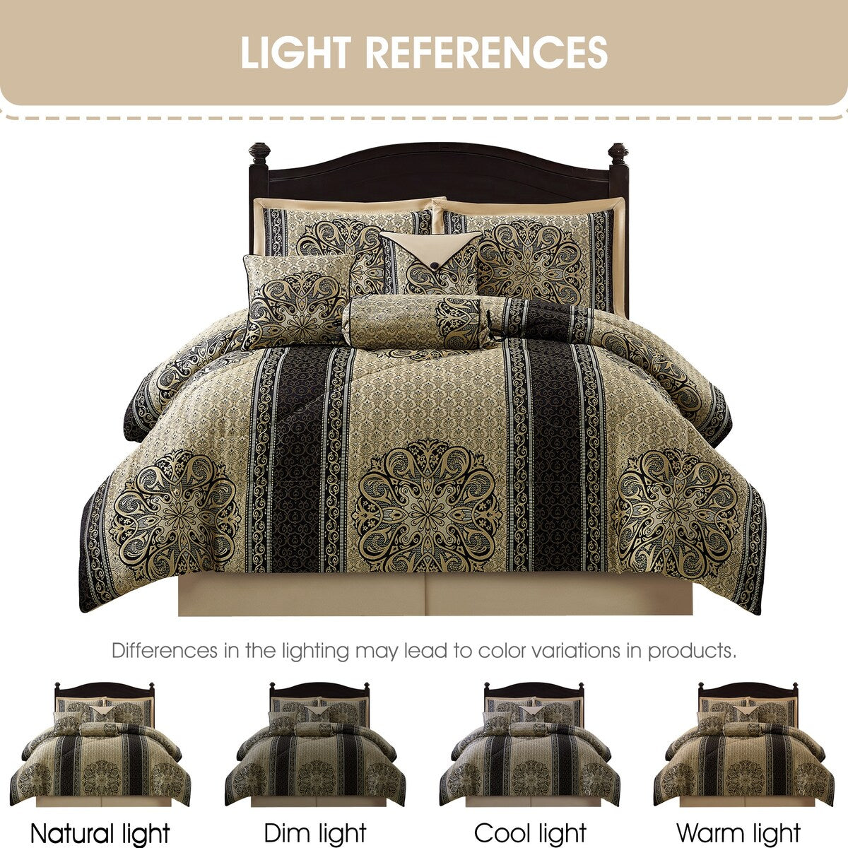 Ensemble de couette élégant médaillon 7 pièces Nanshing Prince