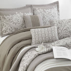 Ensemble de couette 7 pièces en jacquard damassé Nanshing Salem
