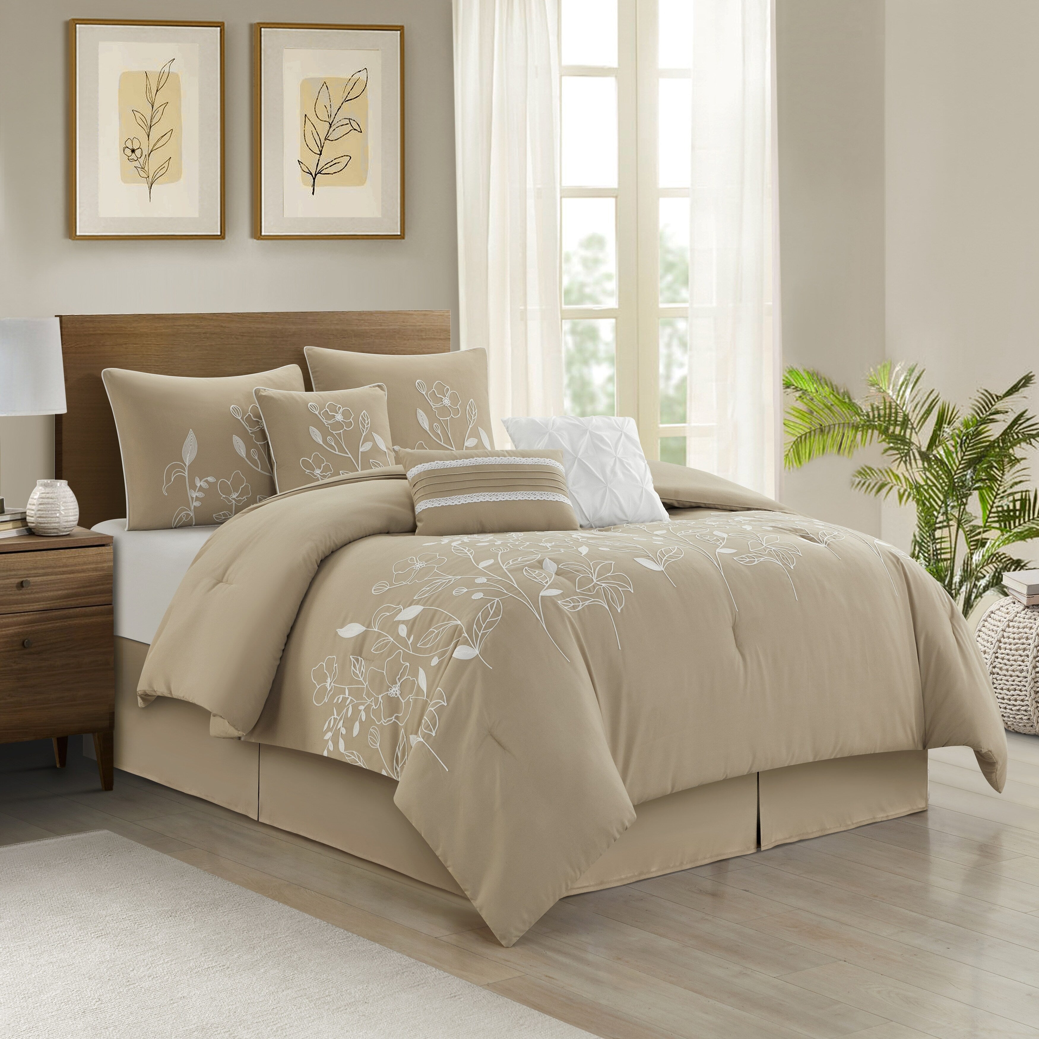 Ensemble de couette florale botanique Nanshing Taylor 7 pièces